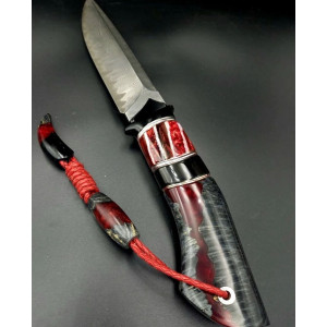 ЗЕМЛЯ ТА КРОВ ексклюзивний ніж ручної роботи ПАВЛА ГОНЧАРЕНКА, сталь - ДІ103МП™ в обкладках з нержавіючого дамаску, 64 HRC. Photo 2